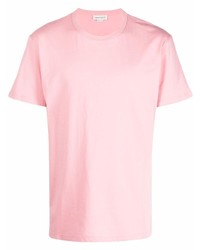 T-shirt à col rond rose Alexander McQueen