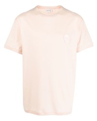 T-shirt à col rond rose Alexander McQueen