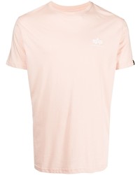 T-shirt à col rond rose Alpha Industries