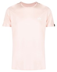 T-shirt à col rond rose Alpha Industries