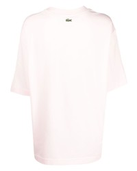 T-shirt à col rond rose Lacoste