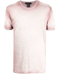 T-shirt à col rond rose Avant Toi