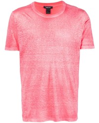 T-shirt à col rond rose Avant Toi