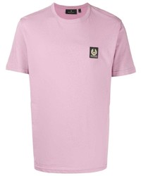 T-shirt à col rond rose Belstaff