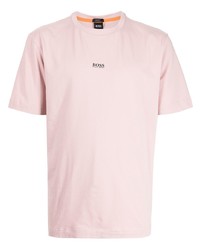 T-shirt à col rond rose BOSS