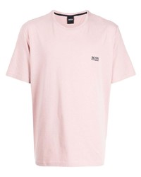 T-shirt à col rond rose BOSS