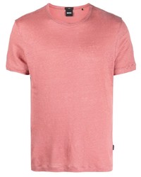 T-shirt à col rond rose BOSS