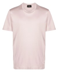 T-shirt à col rond rose Brioni