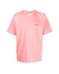 T-shirt à col rond rose Buscemi