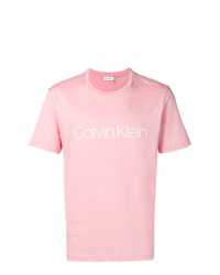 T-shirt à col rond rose Calvin Klein