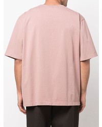 T-shirt à col rond rose Lemaire