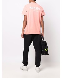 T-shirt à col rond rose Sporty & Rich