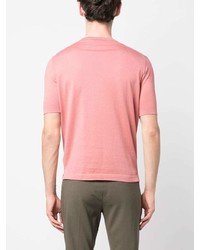 T-shirt à col rond rose Dell'oglio