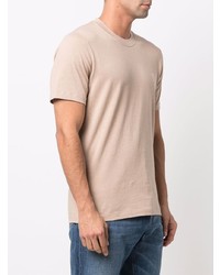 T-shirt à col rond rose Brunello Cucinelli