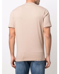 T-shirt à col rond rose Brunello Cucinelli