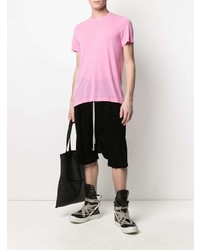 T-shirt à col rond rose Rick Owens