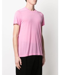 T-shirt à col rond rose Rick Owens