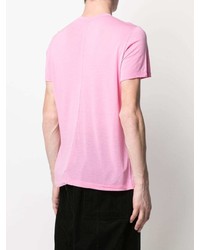 T-shirt à col rond rose Rick Owens