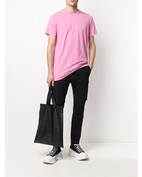 T-shirt à col rond rose Rick Owens