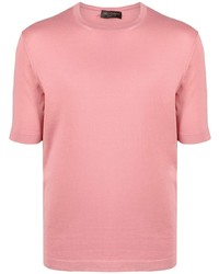 T-shirt à col rond rose Dell'oglio