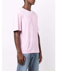 T-shirt à col rond rose Moschino