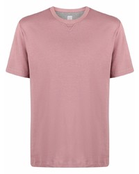 T-shirt à col rond rose Eleventy