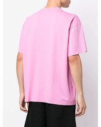 T-shirt à col rond rose MSGM