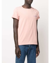 T-shirt à col rond rose Maison Labiche