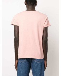 T-shirt à col rond rose Maison Labiche