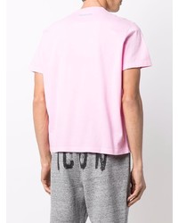 T-shirt à col rond rose DSQUARED2