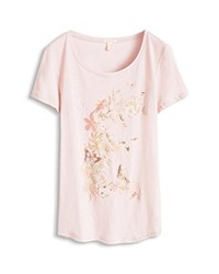 T-shirt à col rond rose Esprit