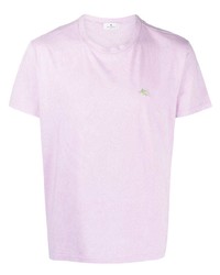 T-shirt à col rond rose Etro