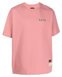 T-shirt à col rond rose Evisu