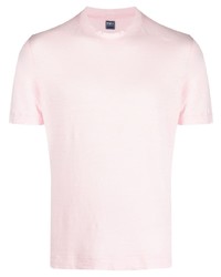 T-shirt à col rond rose Fedeli