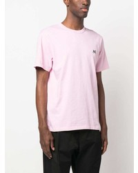 T-shirt à col rond rose MAISON KITSUNÉ