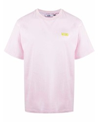 T-shirt à col rond rose Gcds