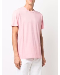 T-shirt à col rond rose Alexander McQueen