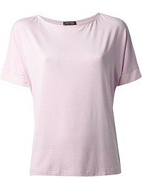 T-shirt à col rond rose Gran Sasso