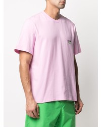 T-shirt à col rond rose MSGM