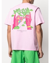 T-shirt à col rond rose MSGM