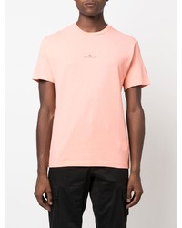 T-shirt à col rond rose Stone Island