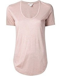 T-shirt à col rond rose Helmut Lang