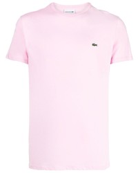 T-shirt à col rond rose Lacoste
