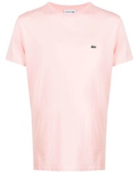 T-shirt à col rond rose Lacoste