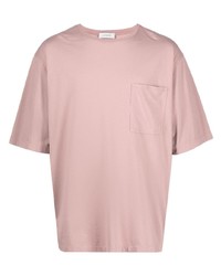 T-shirt à col rond rose Lemaire