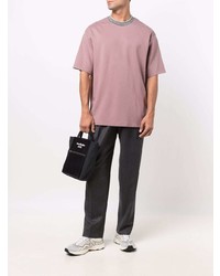 T-shirt à col rond rose Acne Studios