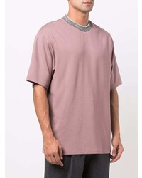 T-shirt à col rond rose Acne Studios