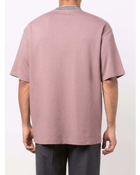 T-shirt à col rond rose Acne Studios