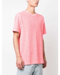 T-shirt à col rond rose Versace