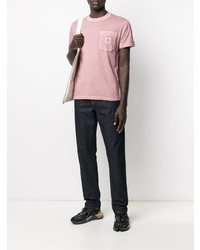 T-shirt à col rond rose Stone Island